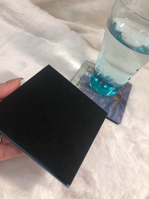 ガラス製クリスタルコースター　2枚セット