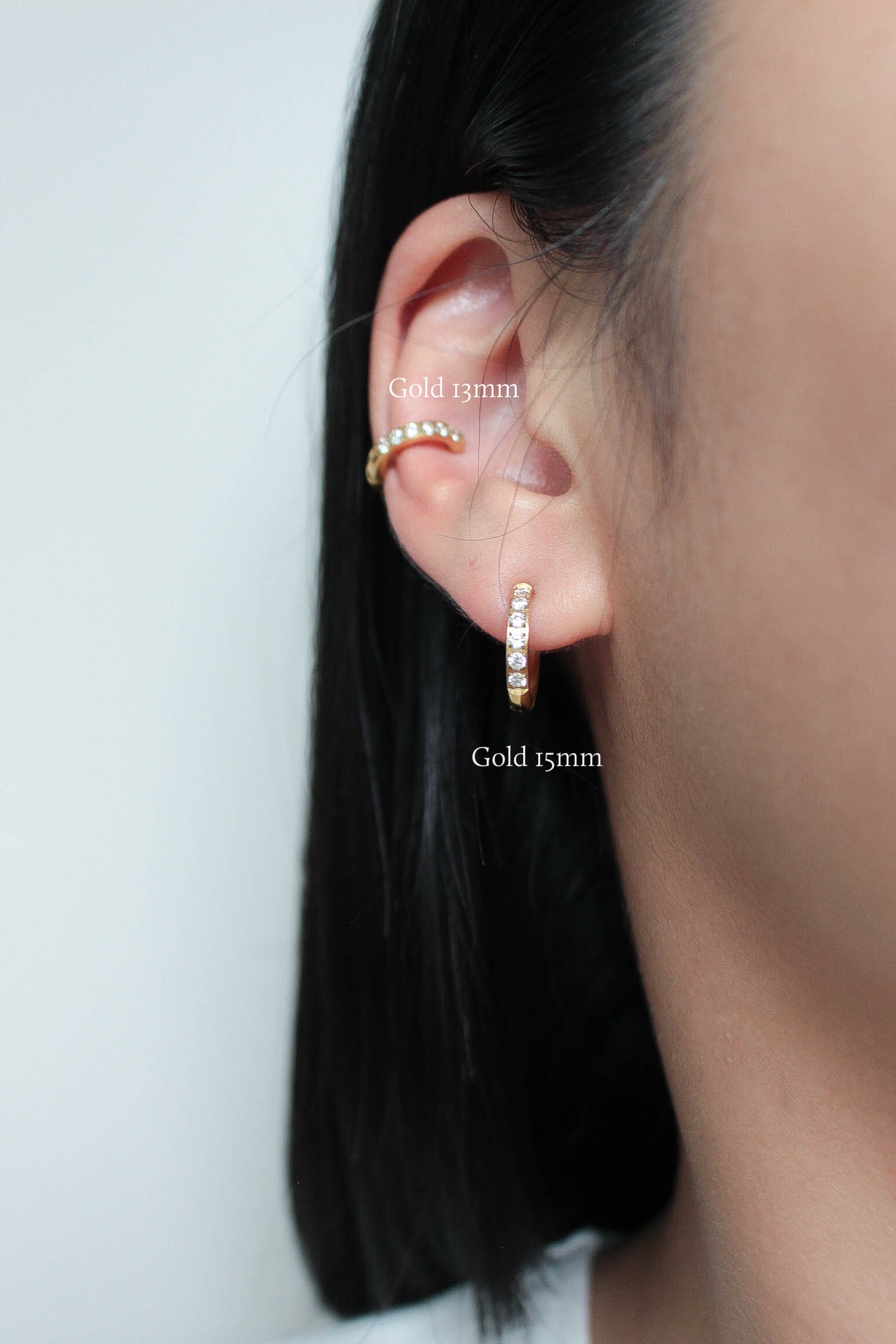 2way Zirconia Hoop Earring | ebine(エビネ)|金属アレルギー対応