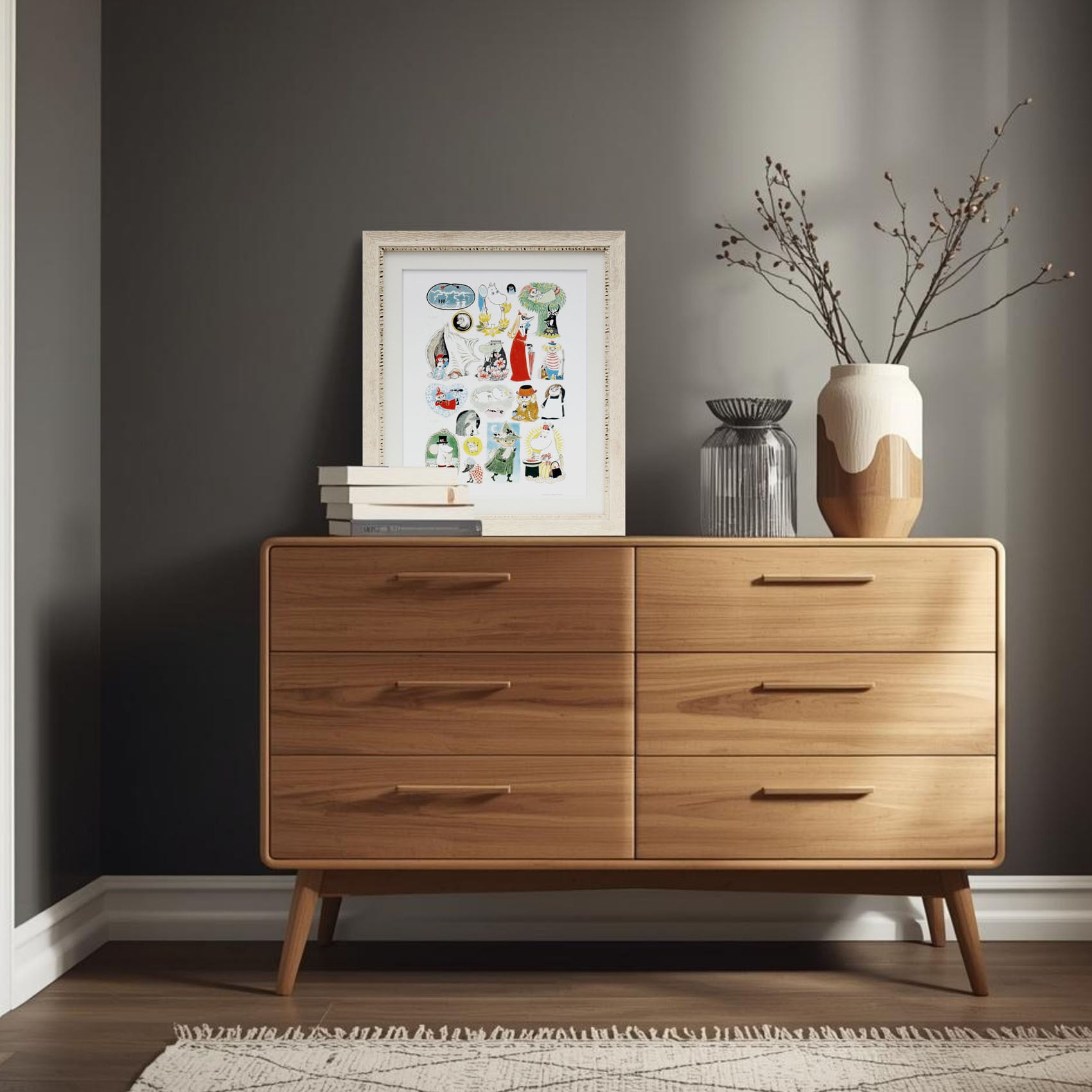 ムーミン 北欧 Putinki「すごろく原画」送料無料 フレーム選択可能 展示用フック付アートポスター 絵画 インテリア アート