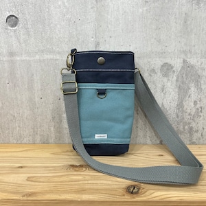【選べる紐付 】 -* Pochette Shoulder Bag *-【ディープオーシャン×アイスグレー】