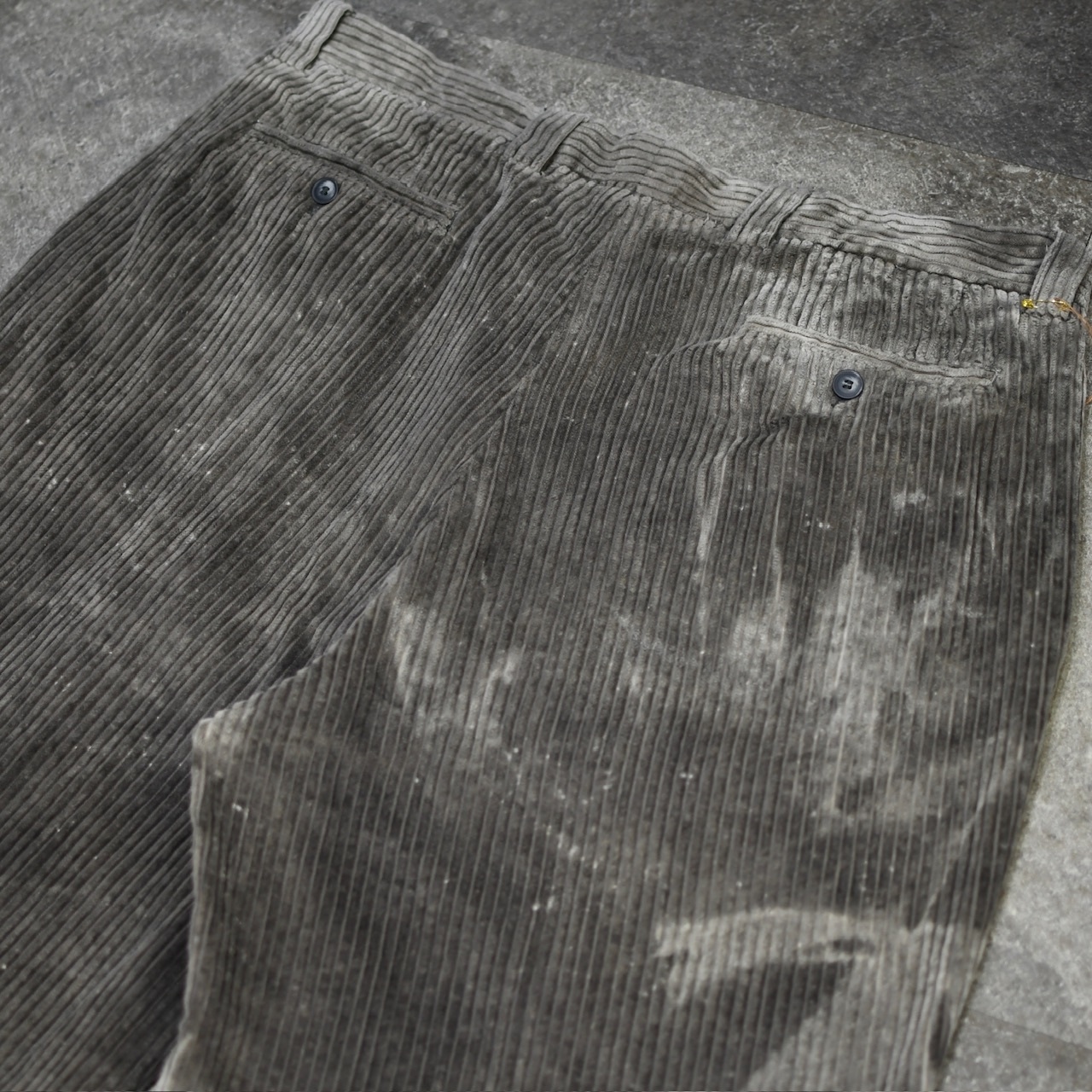 bleached wide corduroy pants gray