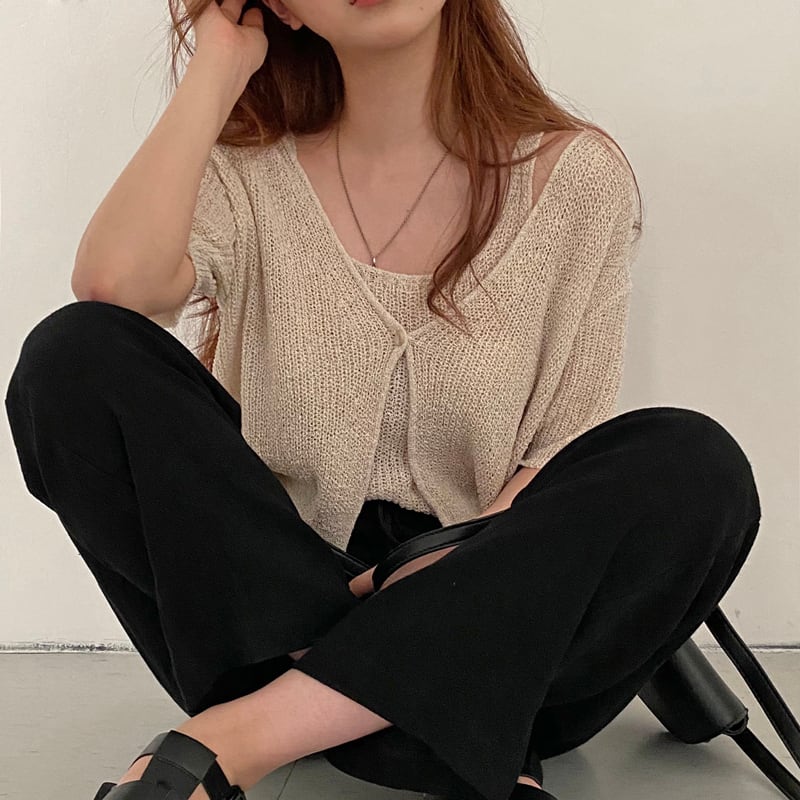 【新品未使用】カーディガン、ノースリーブトップス　2点おまとめ カーディガン ノースリーブトップス＋ショート丈カーディガン 2