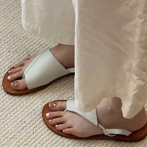 Tong Strap Flat Sandals  T4445