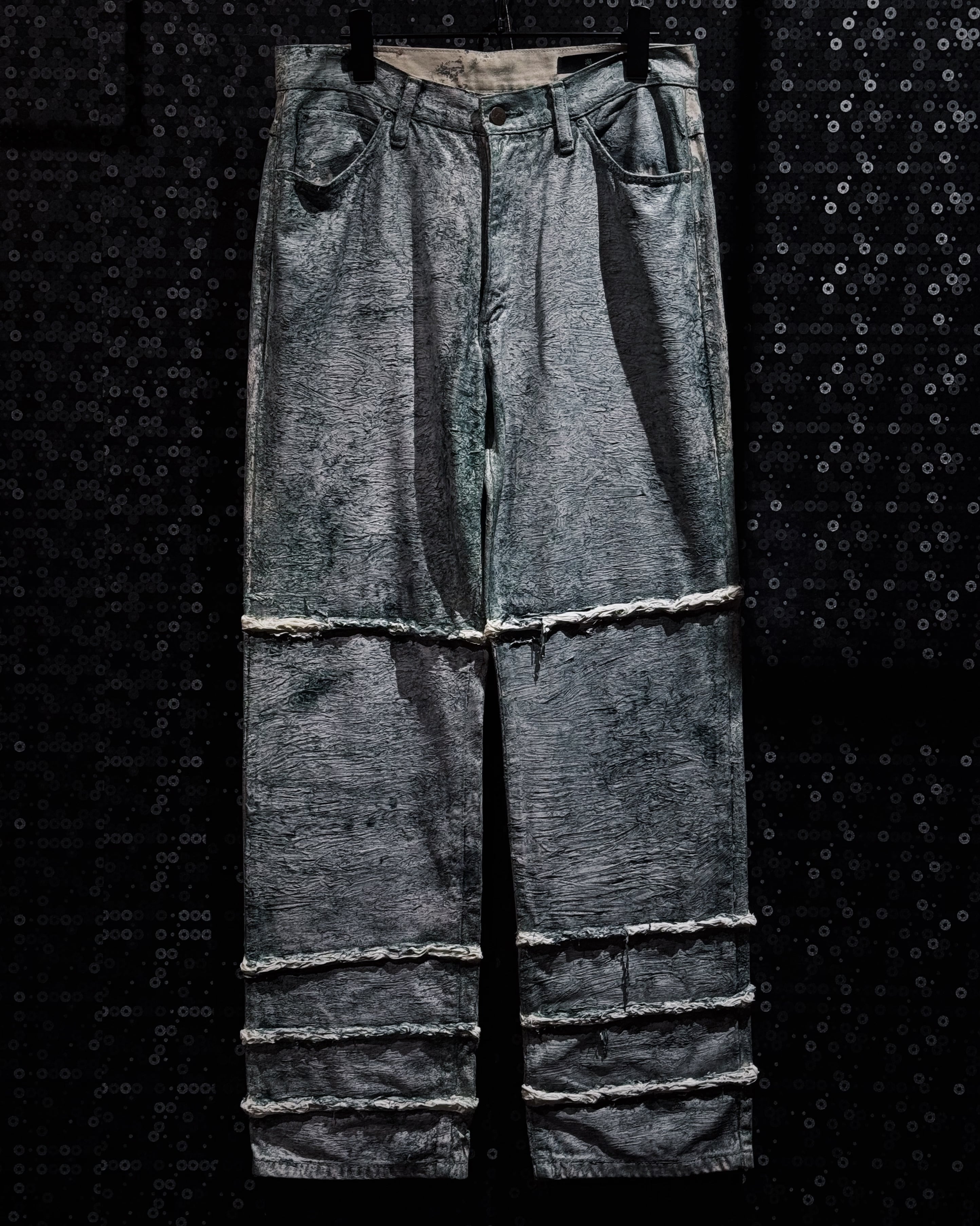 【ÆIEM】“渇”“層” textured denim pants