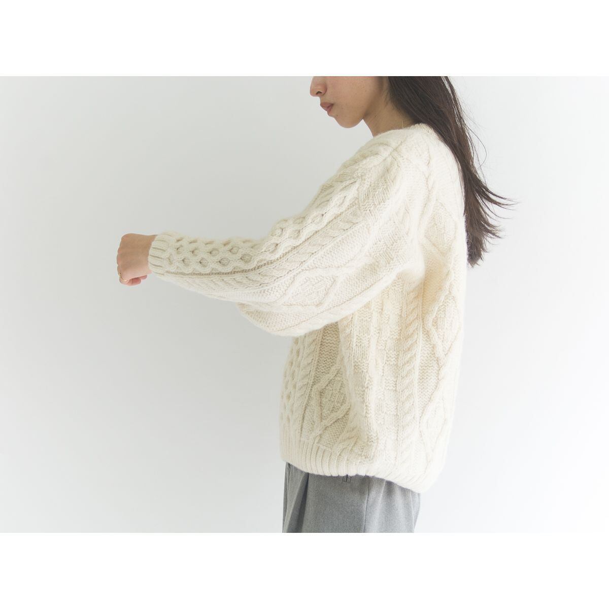 【Clansman Collection】Made in Scotland Fisherman knit（スコットランド製 フィッシャーマンニット）10a