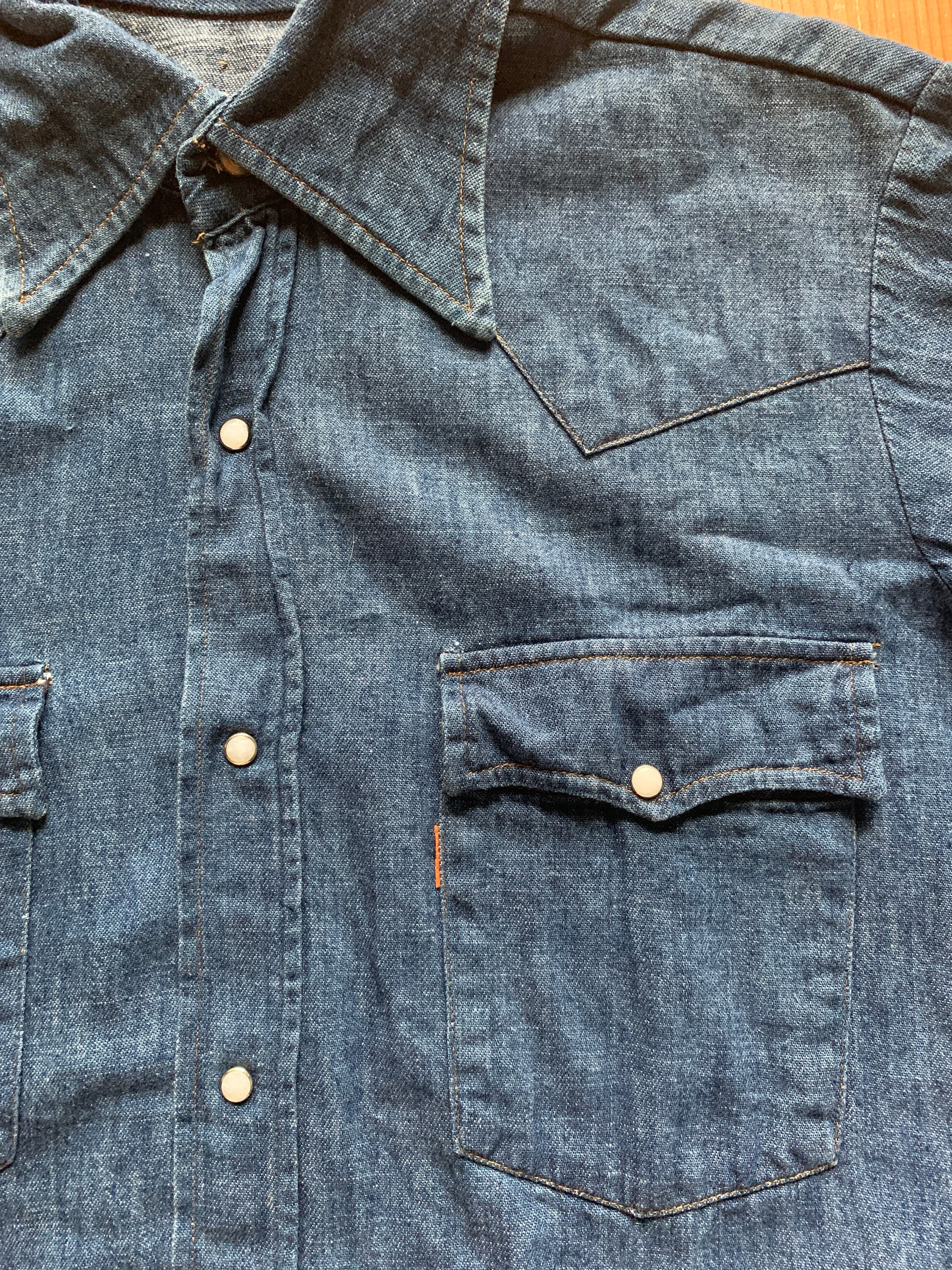 70's Levi's 60649-1117 デニムウエスタンシャツ オレンジタブ  USA製