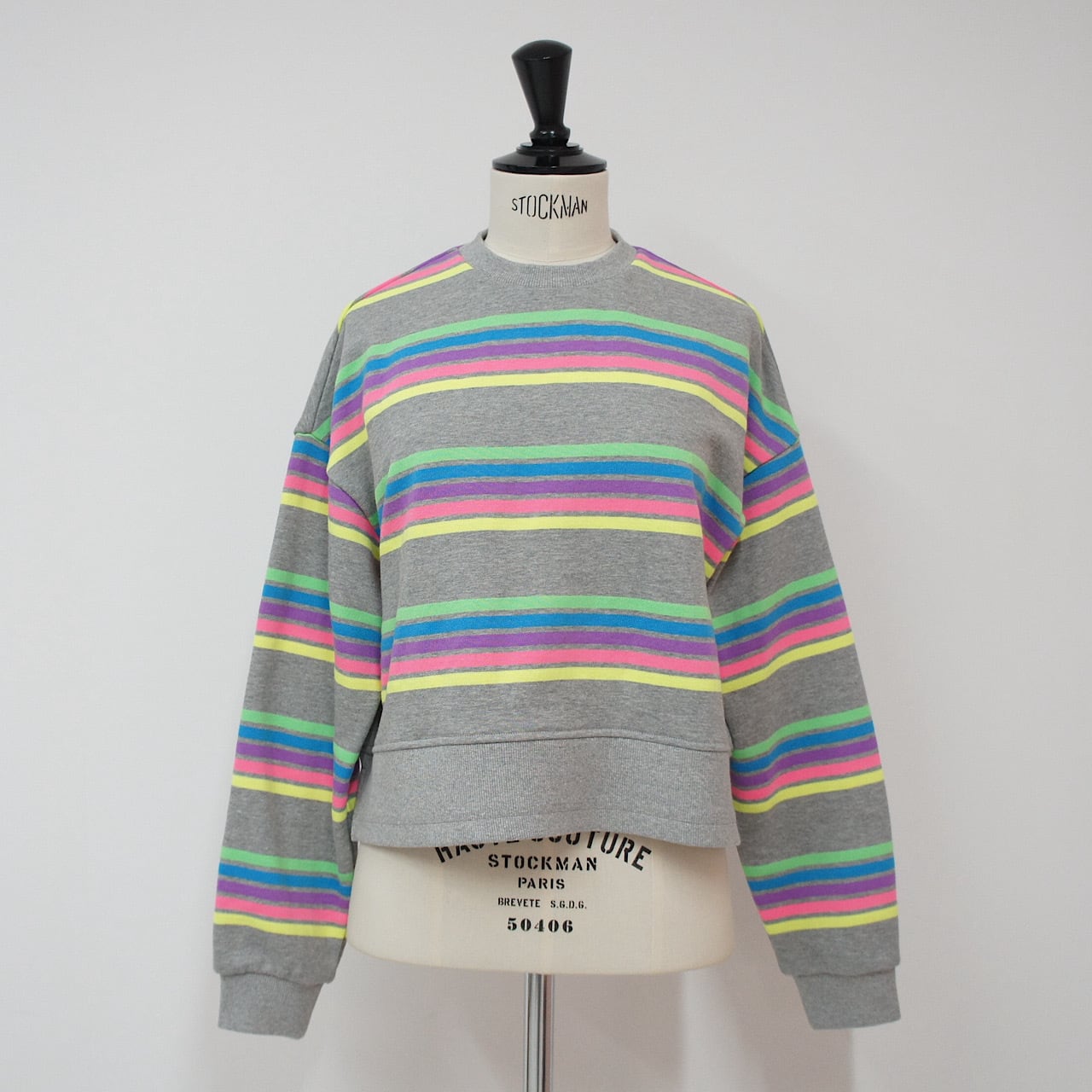 カラフルボーダートップス(グレー) | LINKABLE