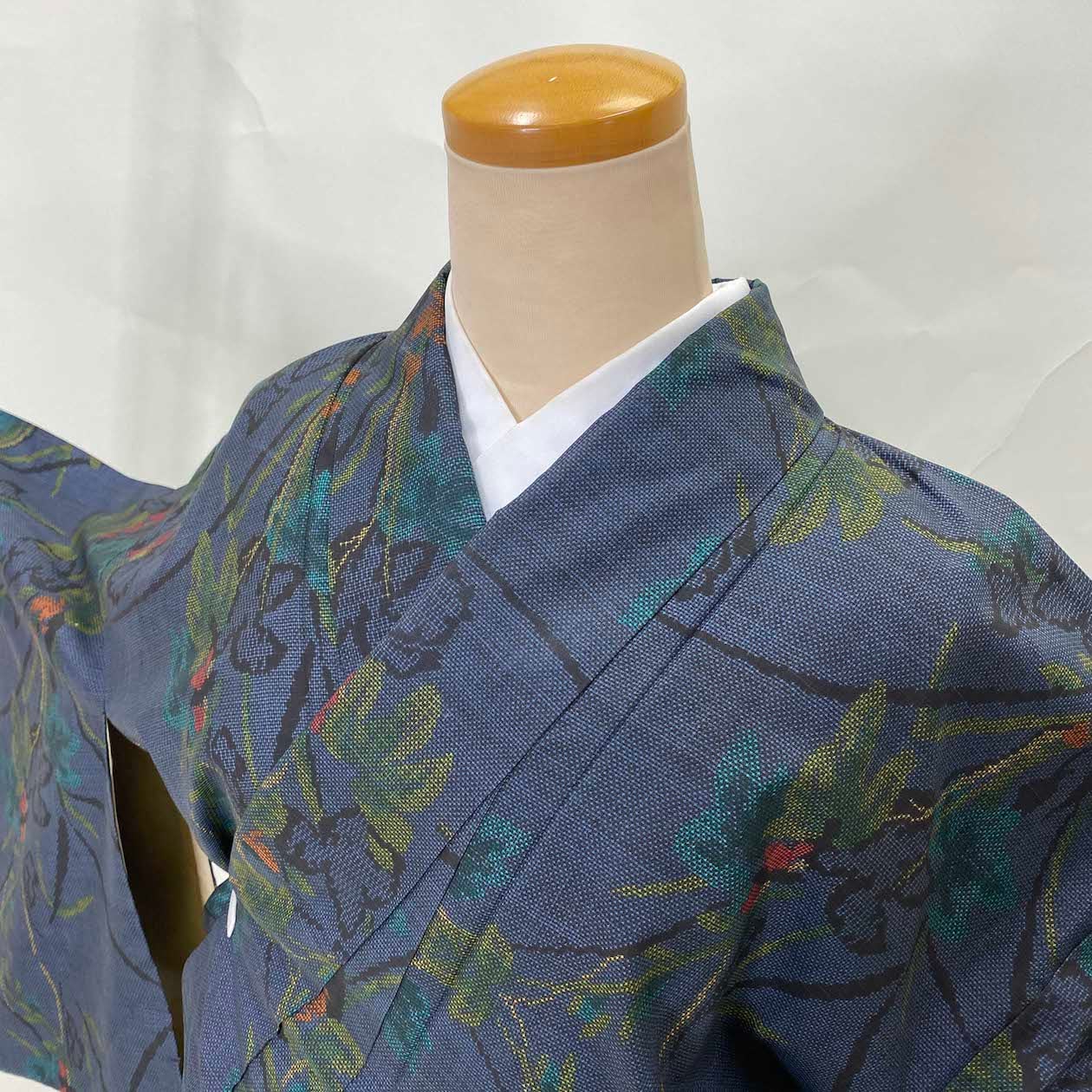 紬 風景柄 美品 A