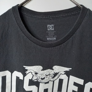 DC　クルーネック　プリントTシャツ　半袖　ブラック　XL