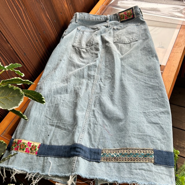 エスニックデニムスカート