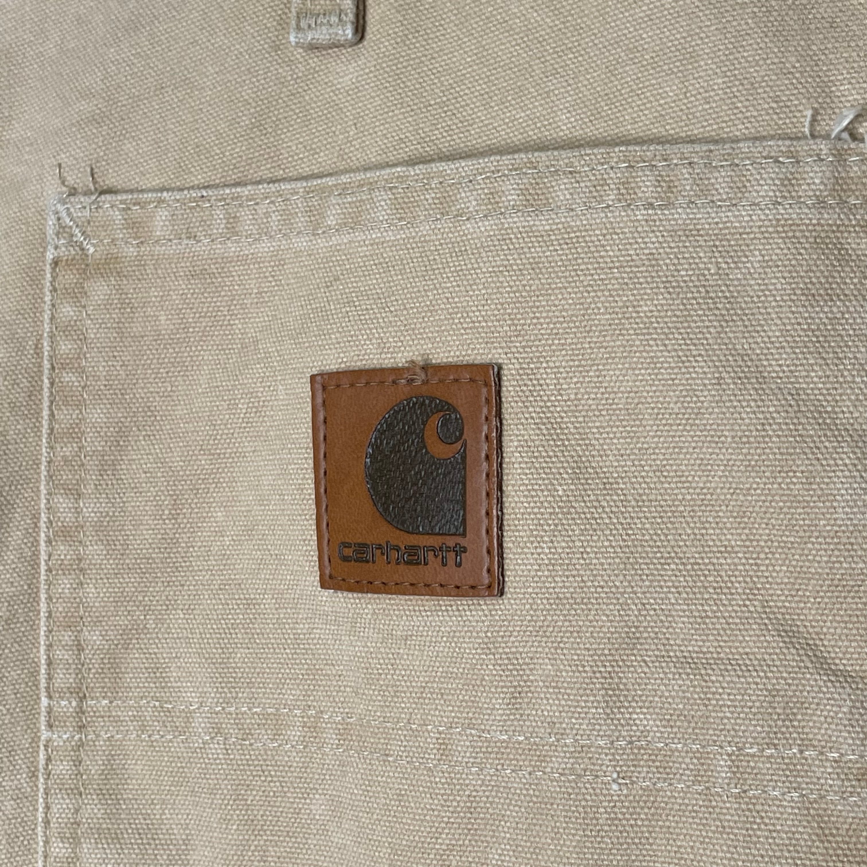 Carhartt ペインターパンツ W36×L30 ベージュ 革パッチ Made in USA 