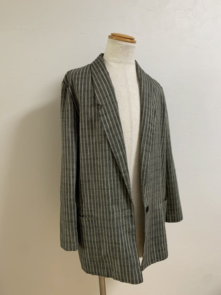1980's Woven Check Pattern Tailored Jacket