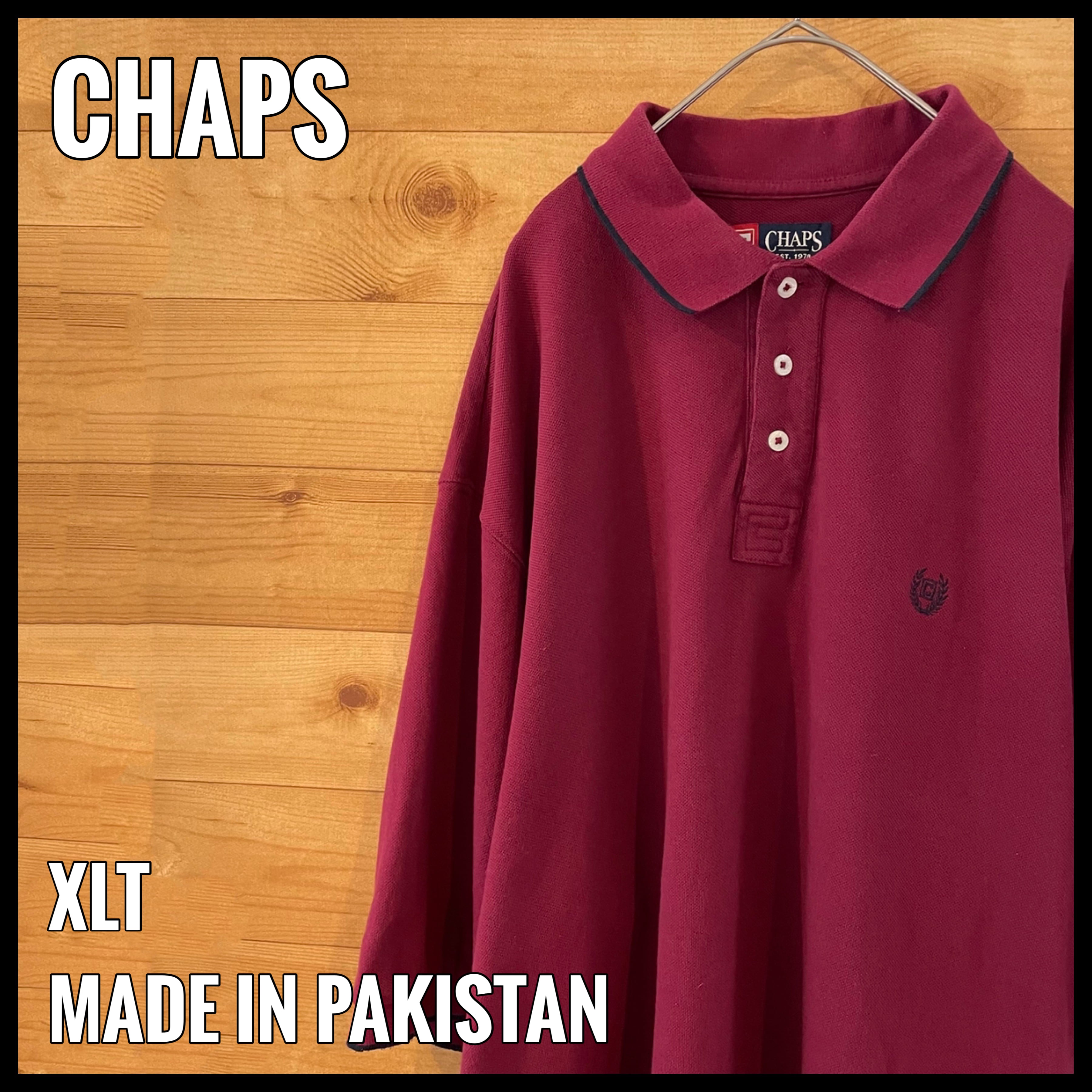 CHAPS】ビッグサイズ ポロシャツ XLT 刺繍ロゴ バーガンディ