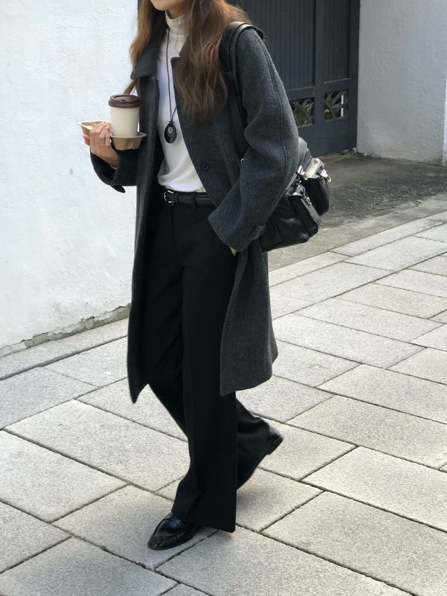 (予約) verveine / Luce wool twill melange coat 2color