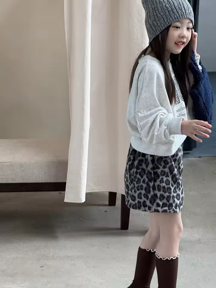 インパン付きレオパードタイトミニスカート