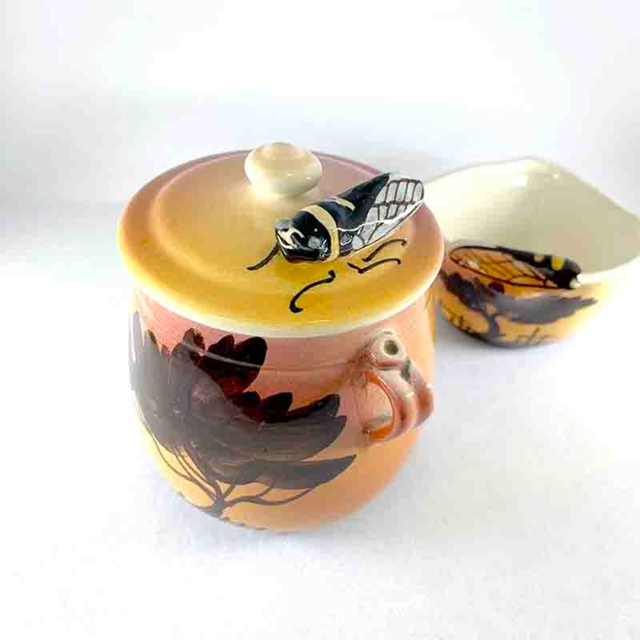 小物入れ　ボンボニエール　蓋物　蝉夕景　アフリカンテイスト　昆虫 18twa16-2