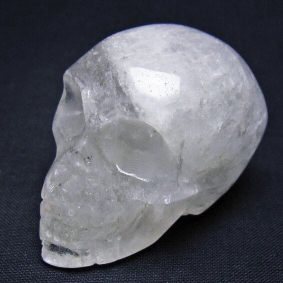 水晶 ドクロ スカル 置物 一点物 145-1747