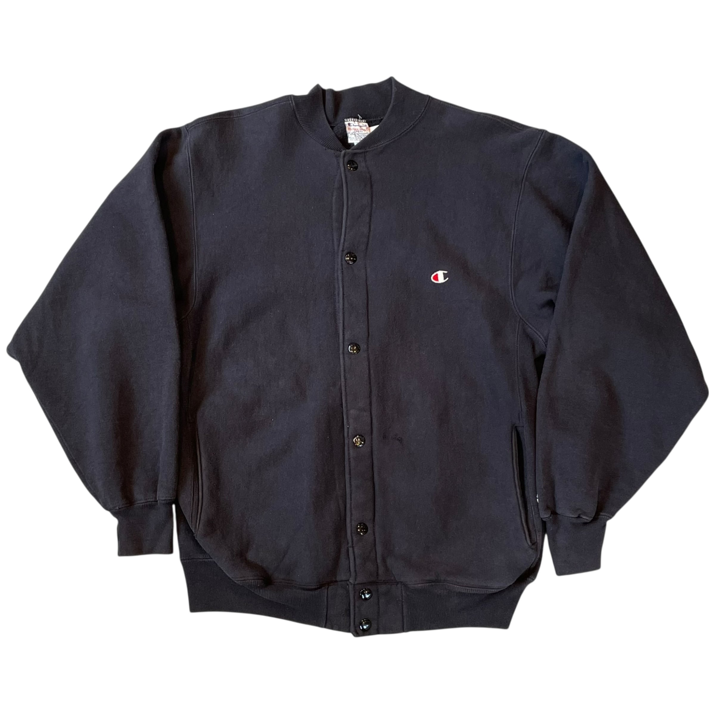 90s Champion R/W "BLACK" snap cardigan