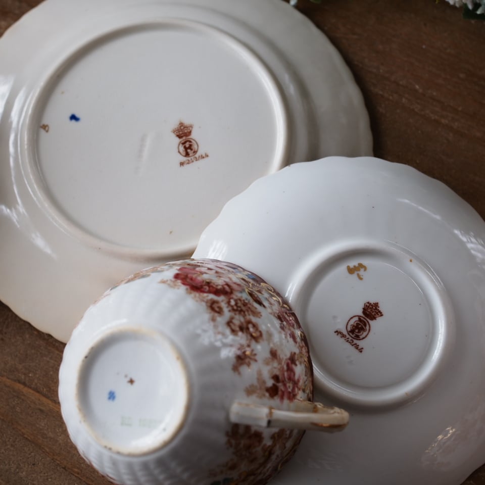 英国アンティーク サミュエルラドフォード イマリフラワー トリオB