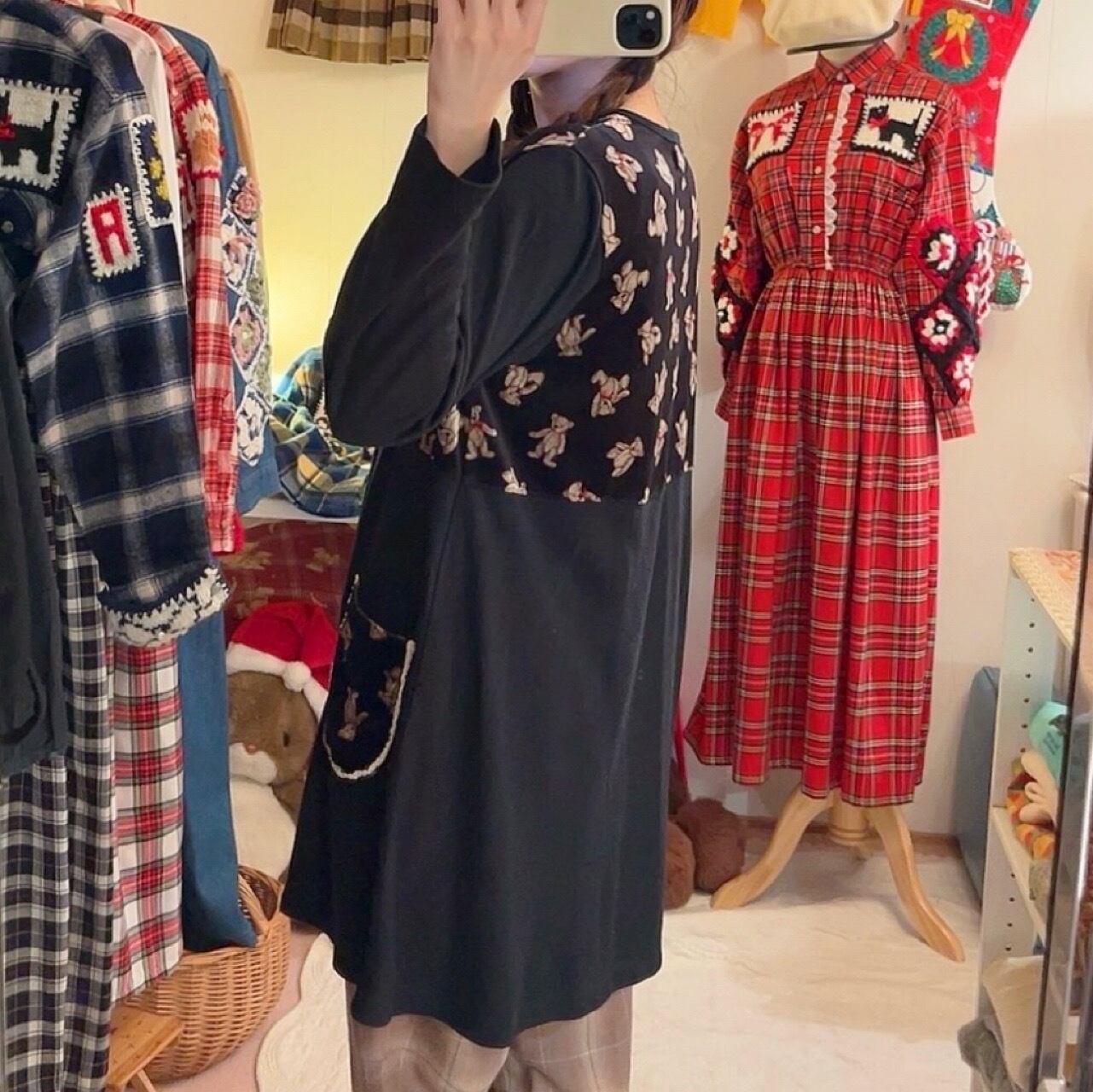 velours bear lale pocket tunic