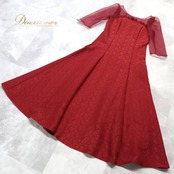 フラダンス 衣装 ワンピース ドレス Hula Ku レッド系 セキノレーシングスポーツ 日本製 シースルー ワンカラー フリル 上品 きれい 華やか 鮮やか 明るい ゴージャス 赤 ダンス衣装 ハワイアンダンス レディース ハワイアン アロハ レッスン 練習