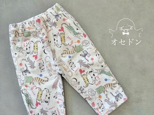 【NUMERO】CAT柄ストレッチデニム ホワイト