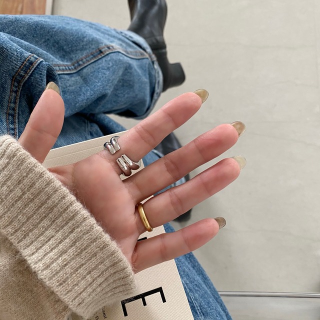 <15号>S925 volume W ring (R70)