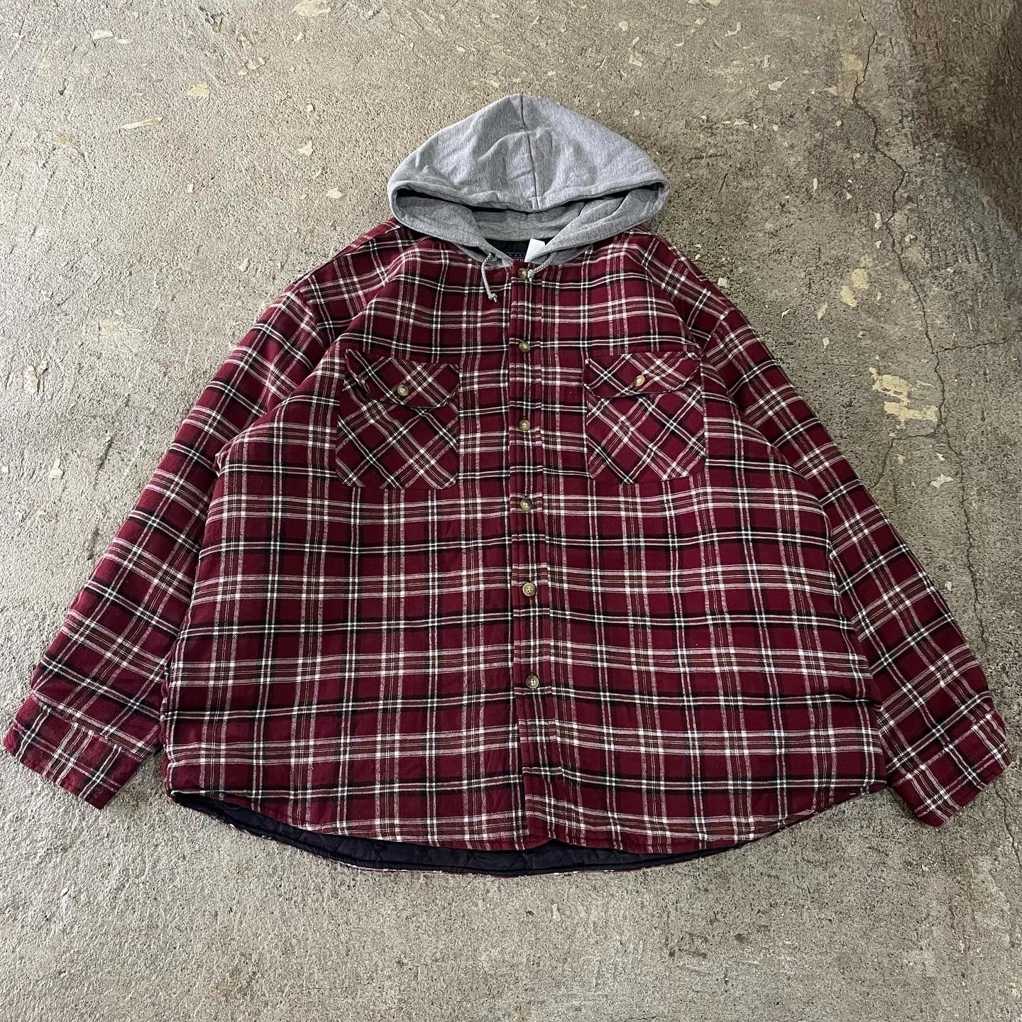 90s〜 basic EDITIONS quilting flannel hoodie | What