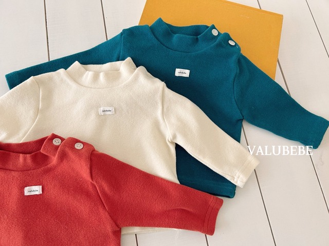 【予約/特典】valu bebe / solid half neck tee