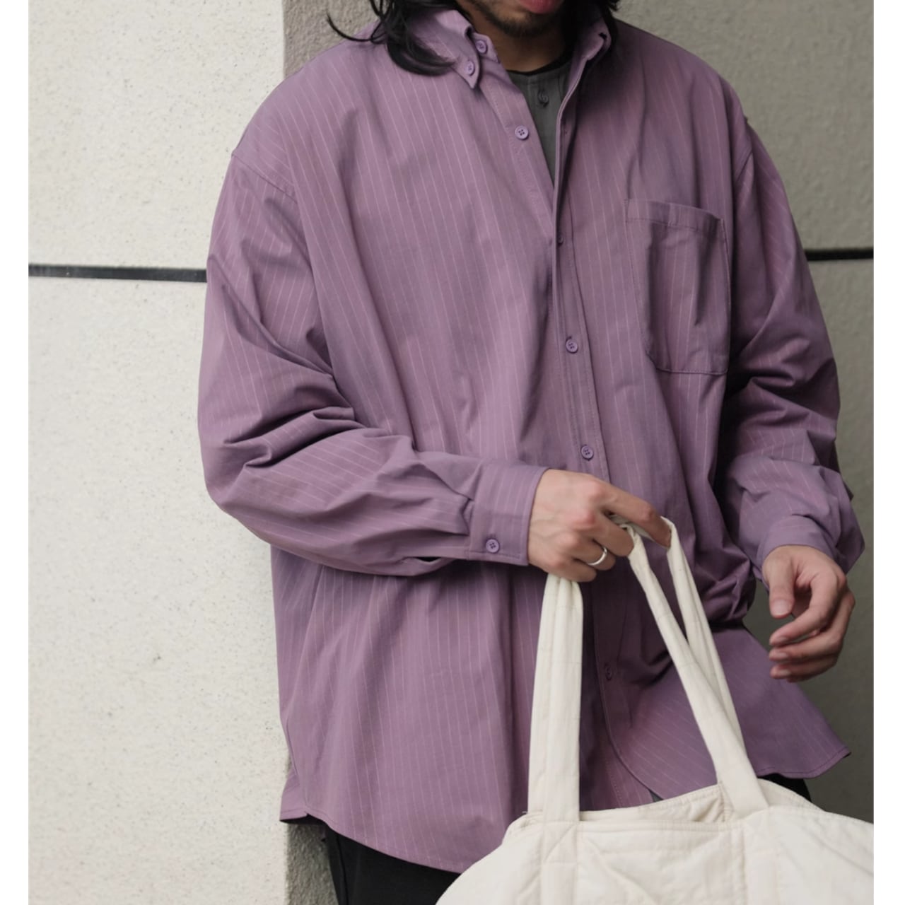 ストライプ カジュアル 長袖シャツ 5カラー A1011