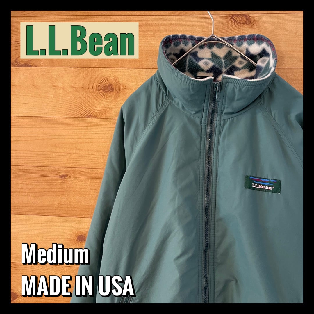 L.L.Bean】70s 80s USA製 ウォームアップジャケット 柄 フリース ワン ...