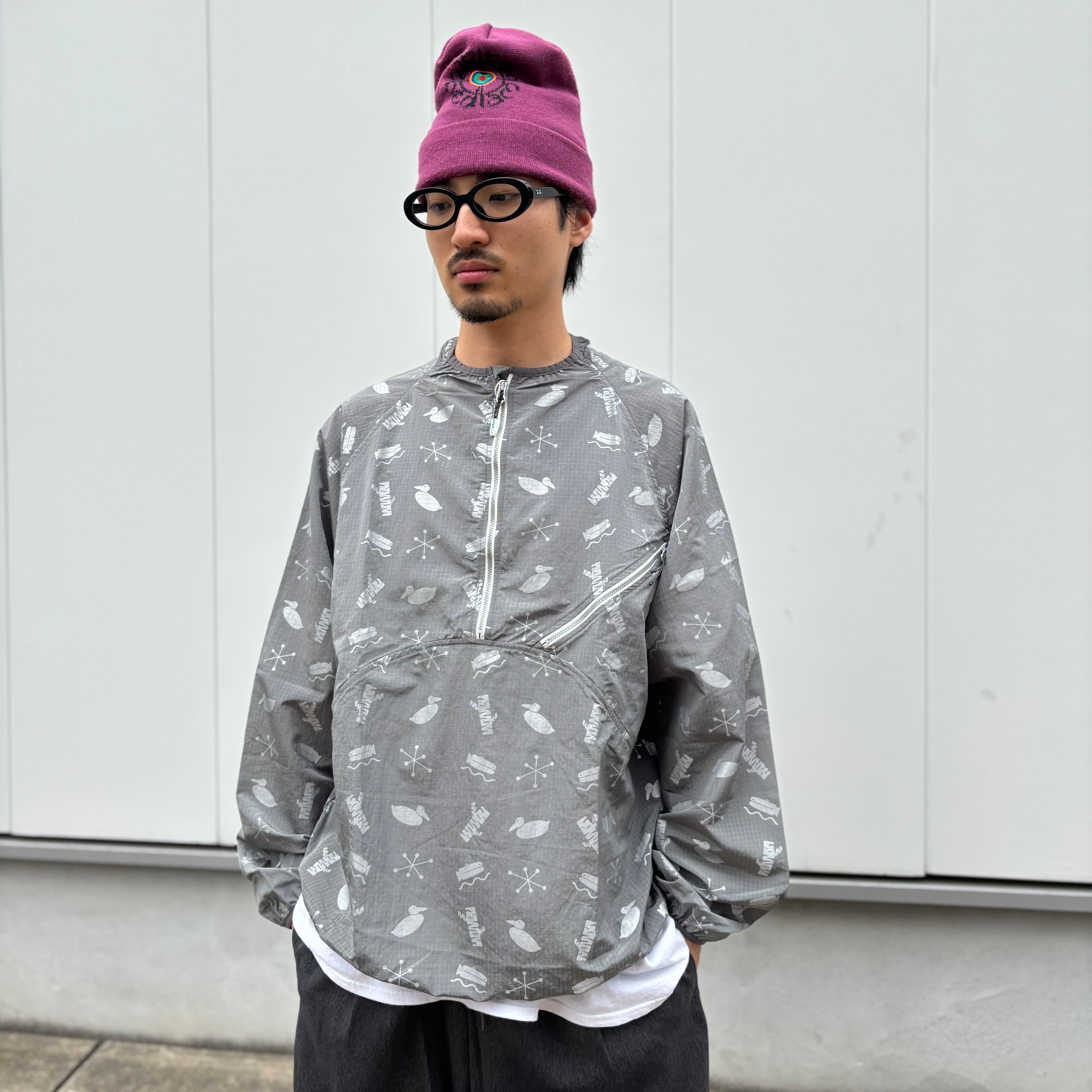 NOROLL SIGN REFLECTION PULLOVER - GREY LIME GREEN / ノーロール
