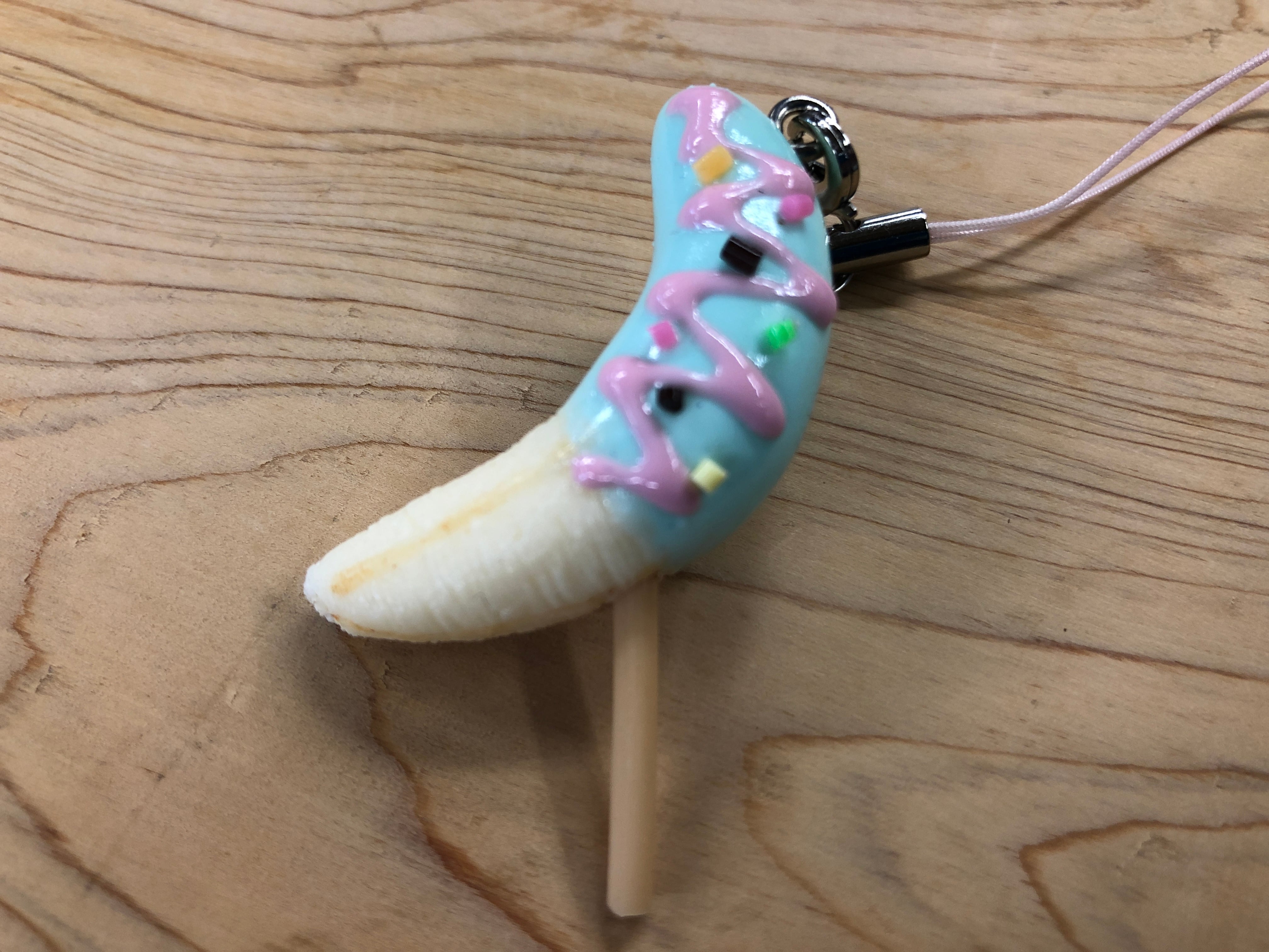 食品サンプルキーホルダー チョコバナナ(ブルー) | 【静岡 葵サンプル