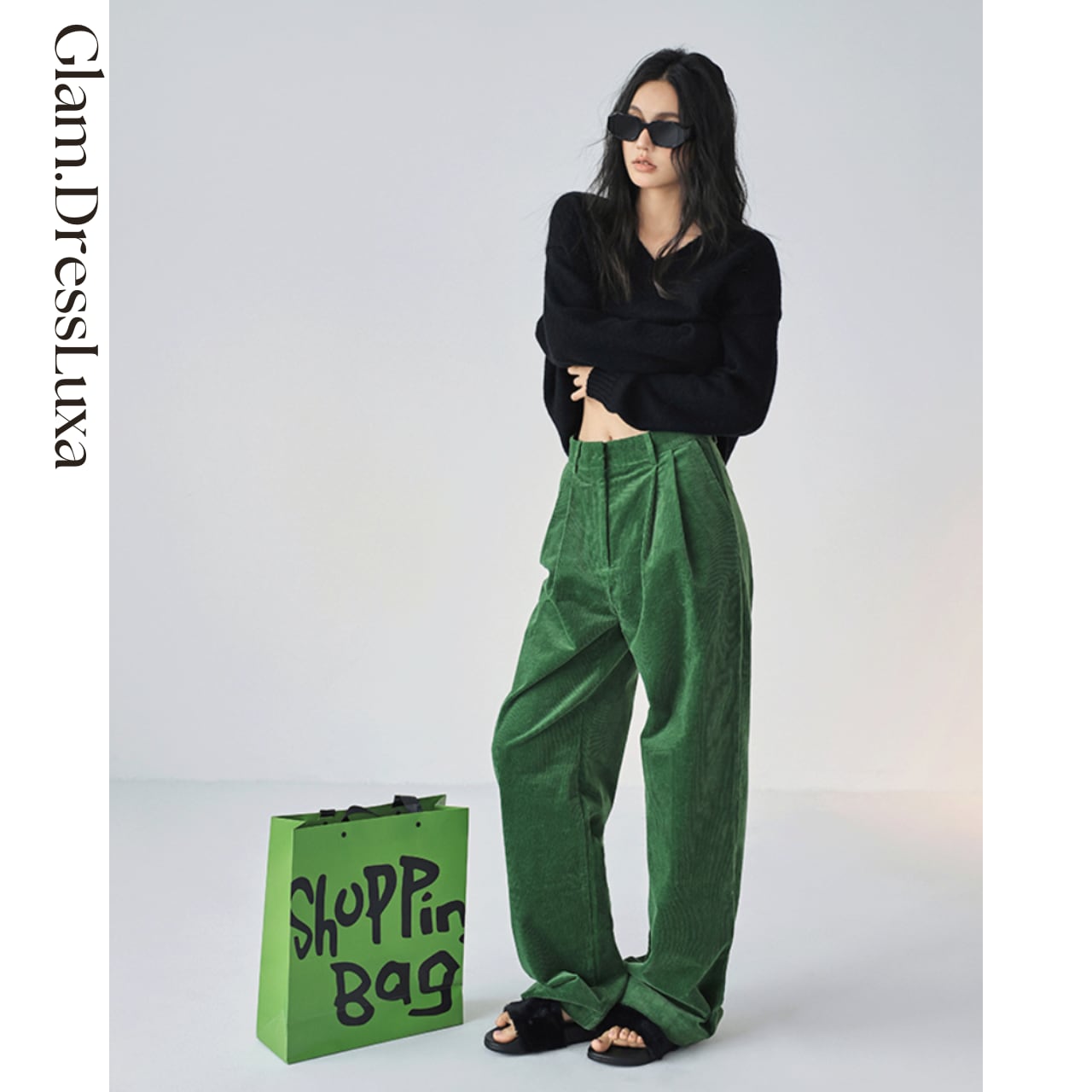 コーデュロイ タック loose パンツ/4color_P80