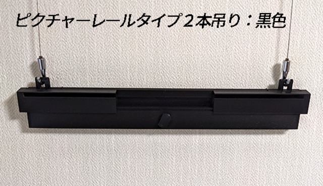 ピクチャーレールタイプ２本吊り：黒色