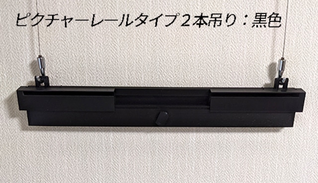 ピクチャーレールタイプ２本吊り：黒色