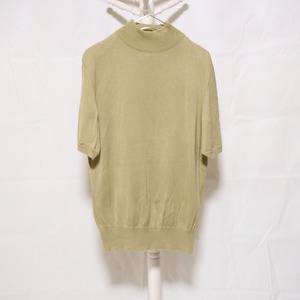 Mock Neck Summer Knit Sweater Beige