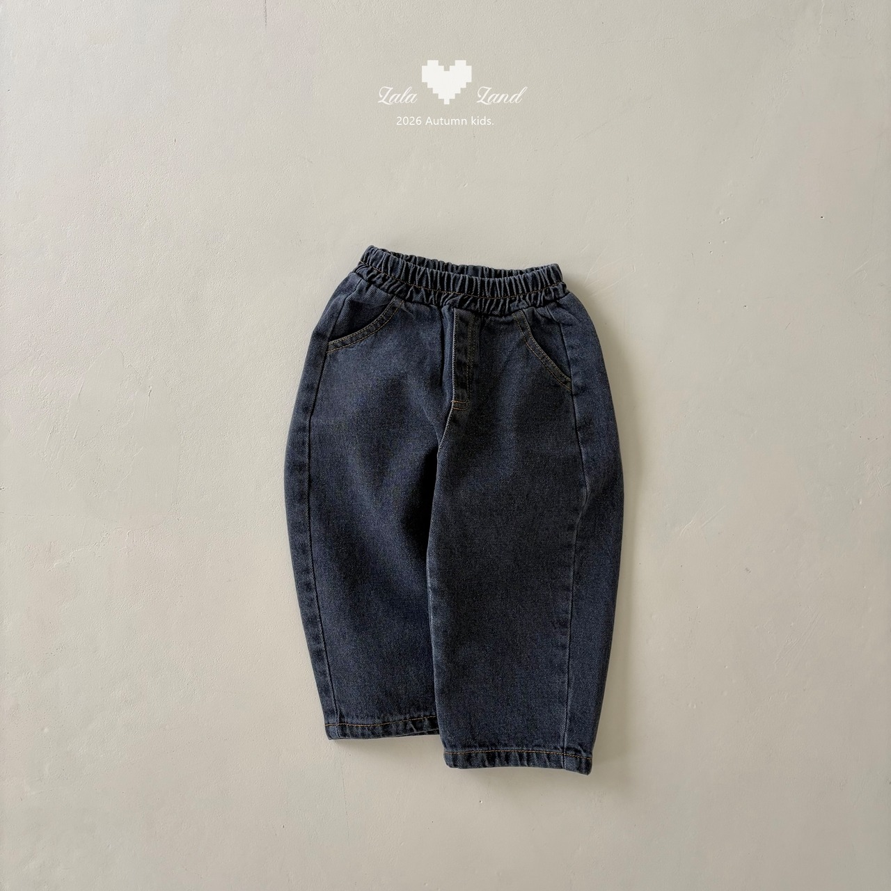 韓国子供服 / LALALAND / 26Autumn / ワイド カーブ デニム / 秋服 / キッズ *XS~XL*