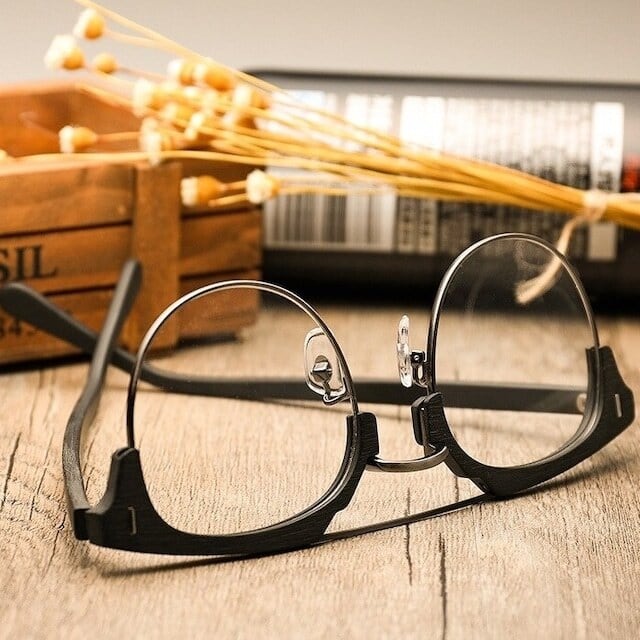 Wood Grain Two Bridge Glasses -sirmont- / ウッド グレイン ツー