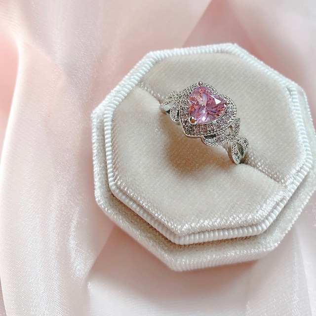 pink diamond heart ring