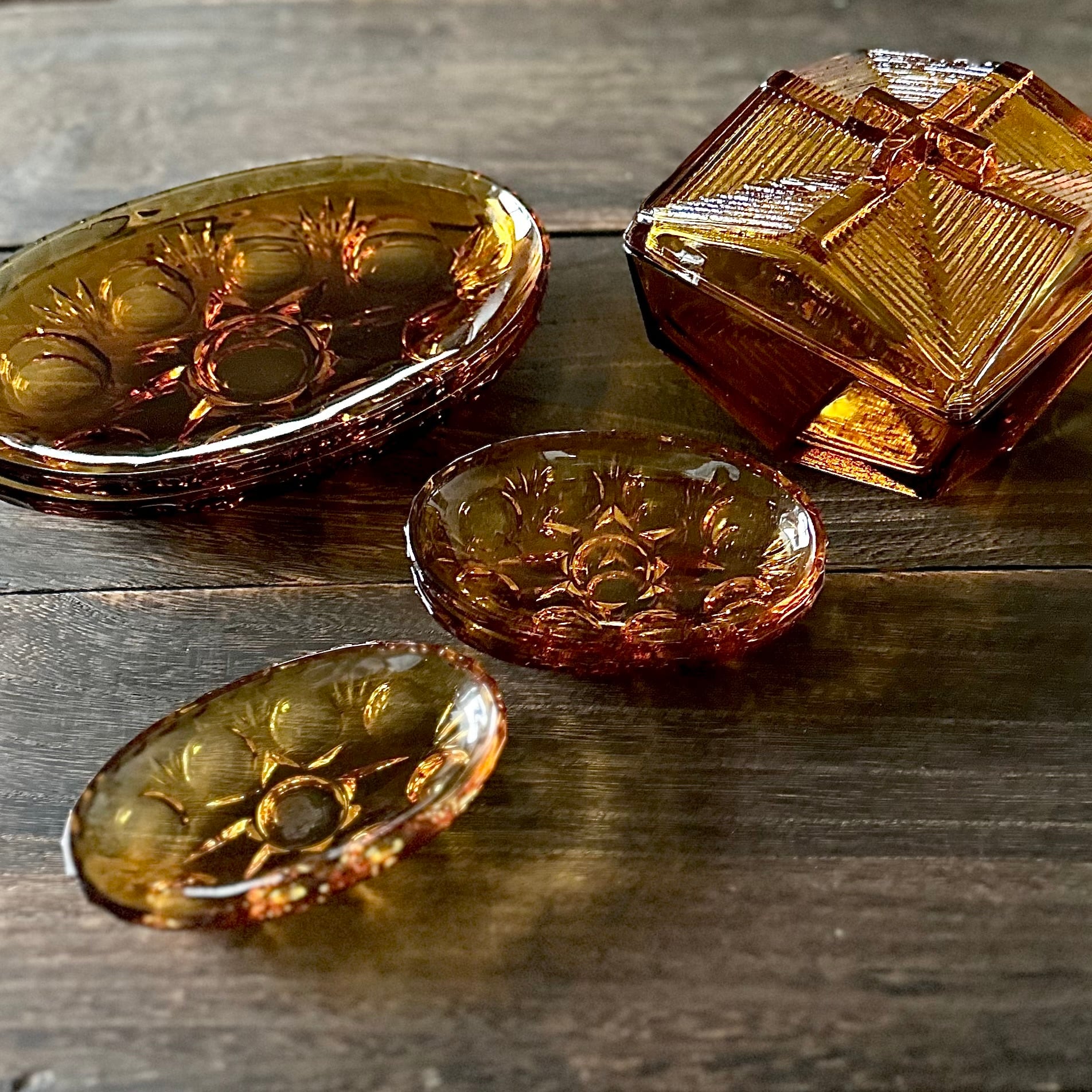 USED品 石塚硝子 アデリア ルック アンバー 小判皿（小）1P | full