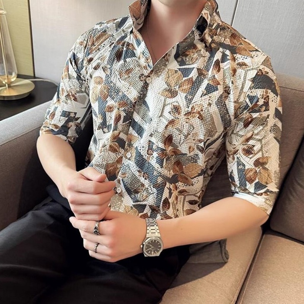 british style 3/4 sleeve shirt tops 00310