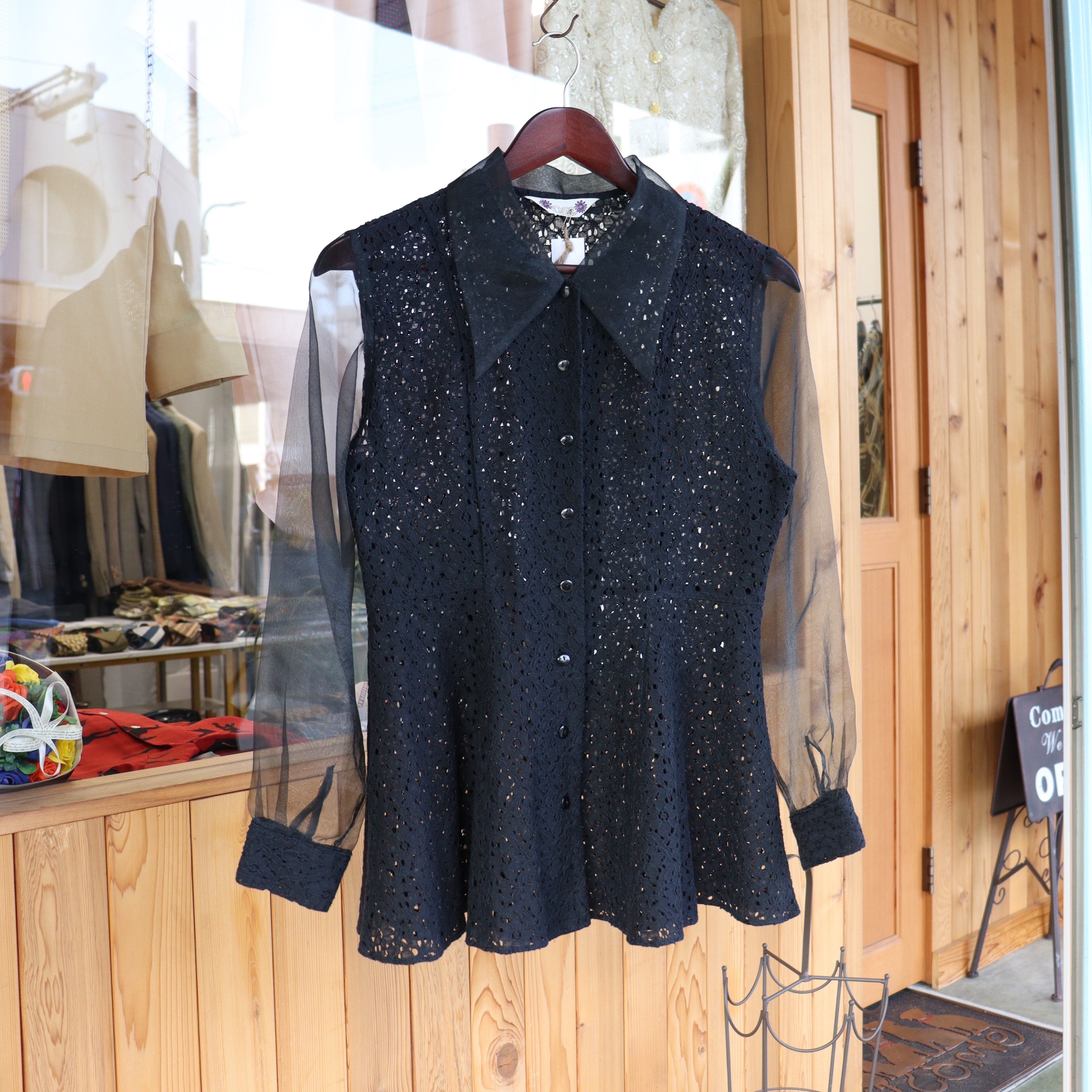 JAPAN vintage sheer lace blouse