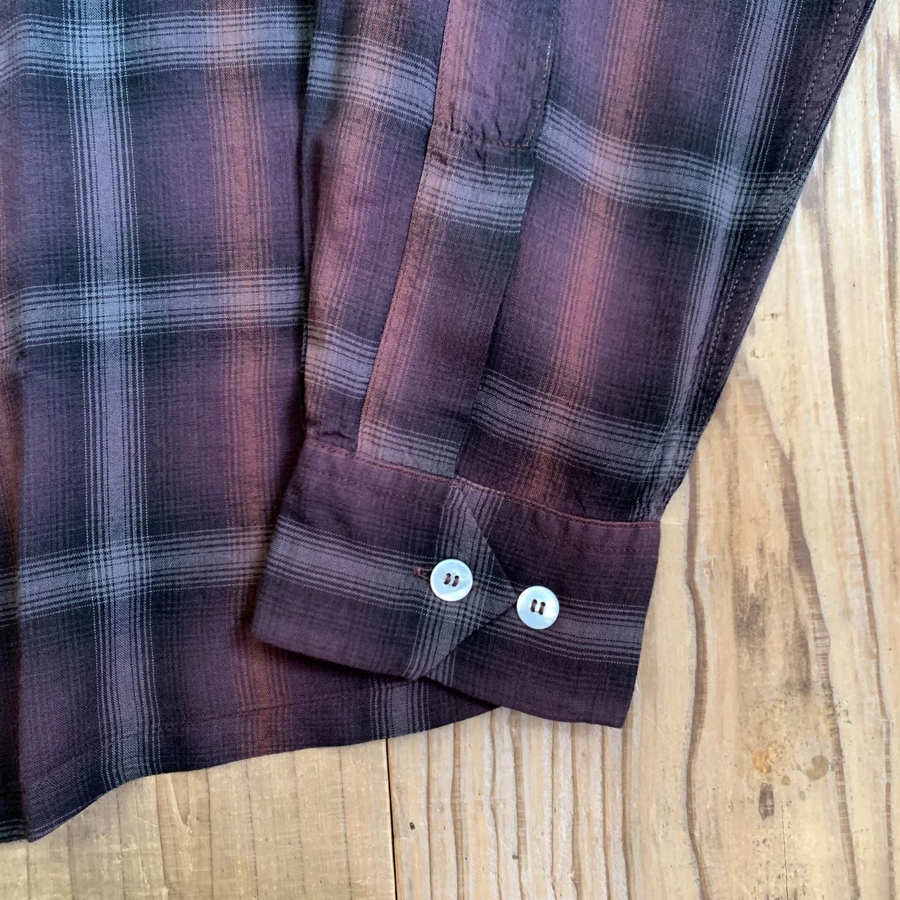 SUGAR CANE RAYON OMBRE CHECK OPEN SHIRT | Jeans Shop 3rd Down