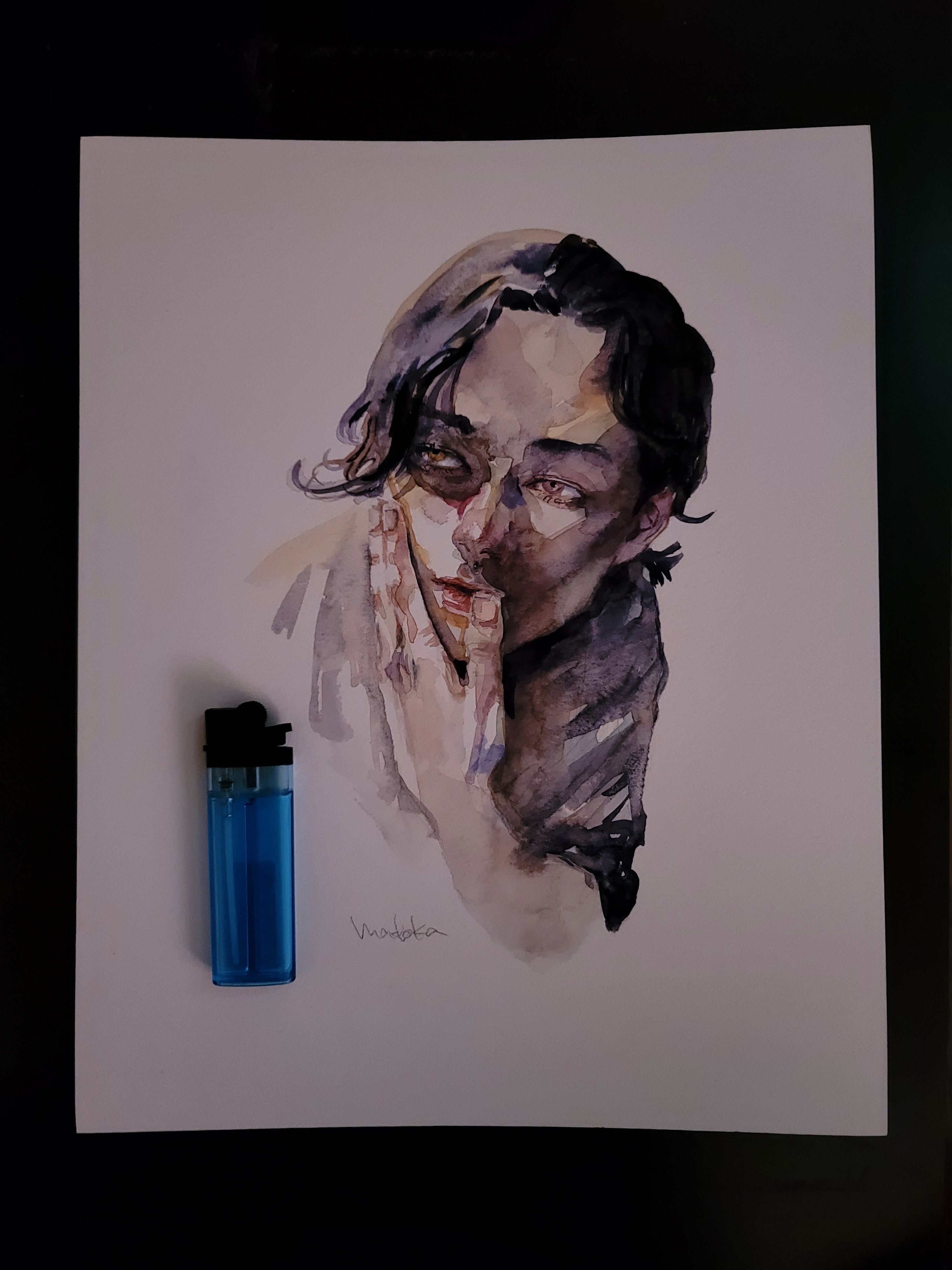 ミステリアス可愛いニキ 透明水彩 水彩イラスト Firerose