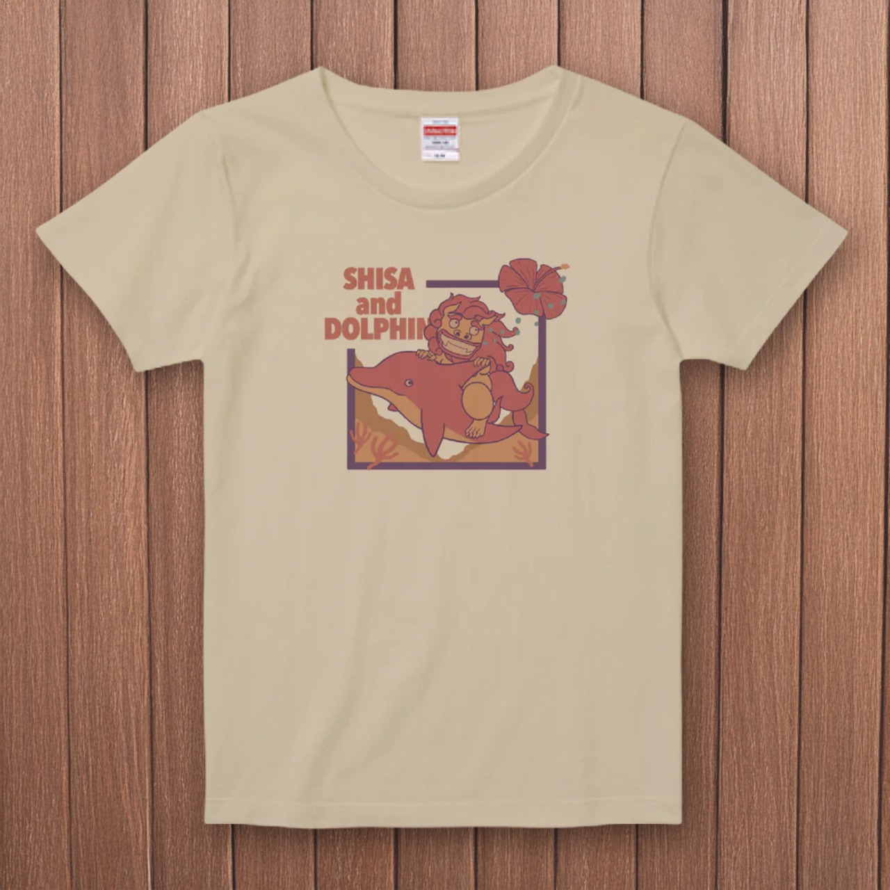 SHISA and DOLPHIN-Tシャツ・レディース(サンドベージュ) - 2