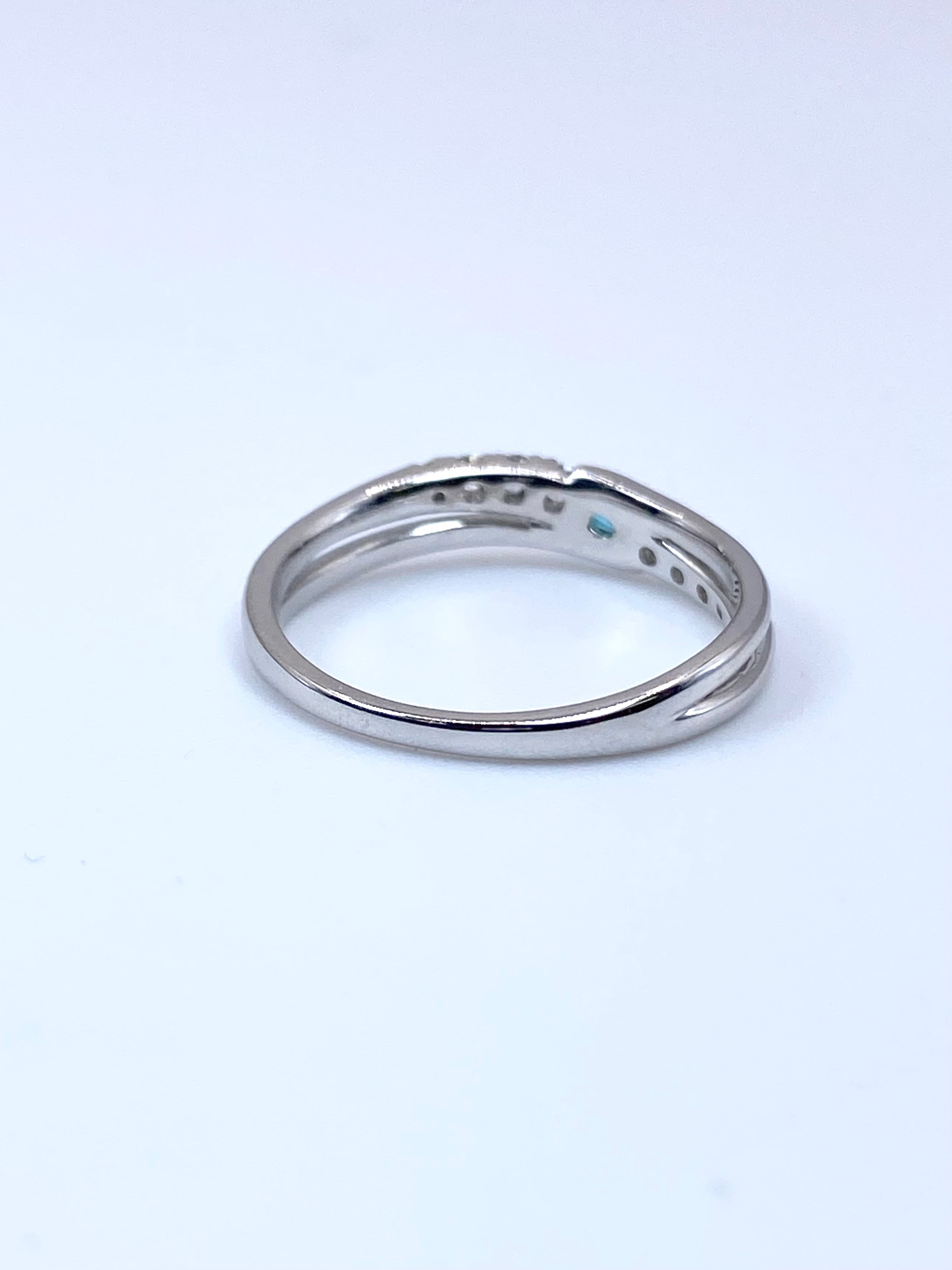 パライバトルマリン 0.08ct / ダイヤモンド 計0.14ct Pt900 リング 12