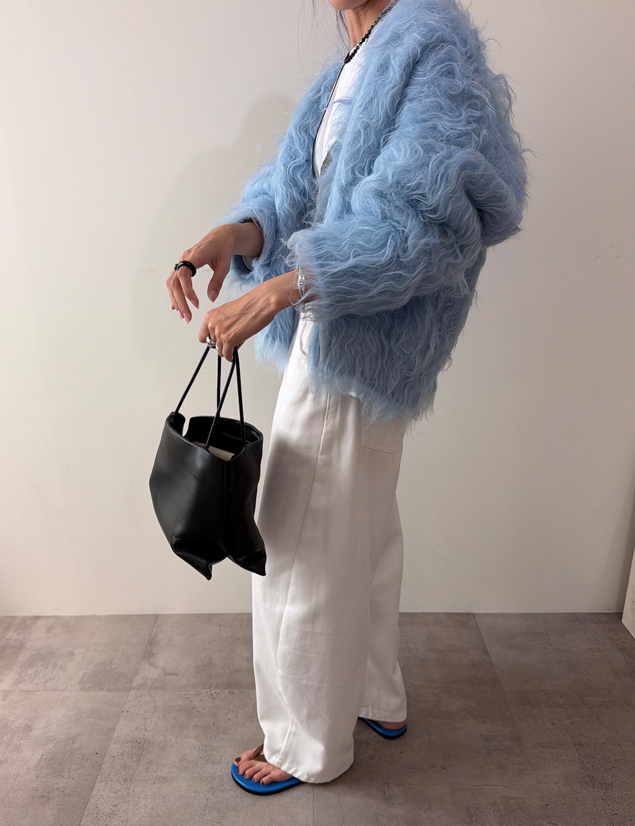 【新作5％OFF・3日間】Shaggy Volume Cardigan(Blue)_7colors