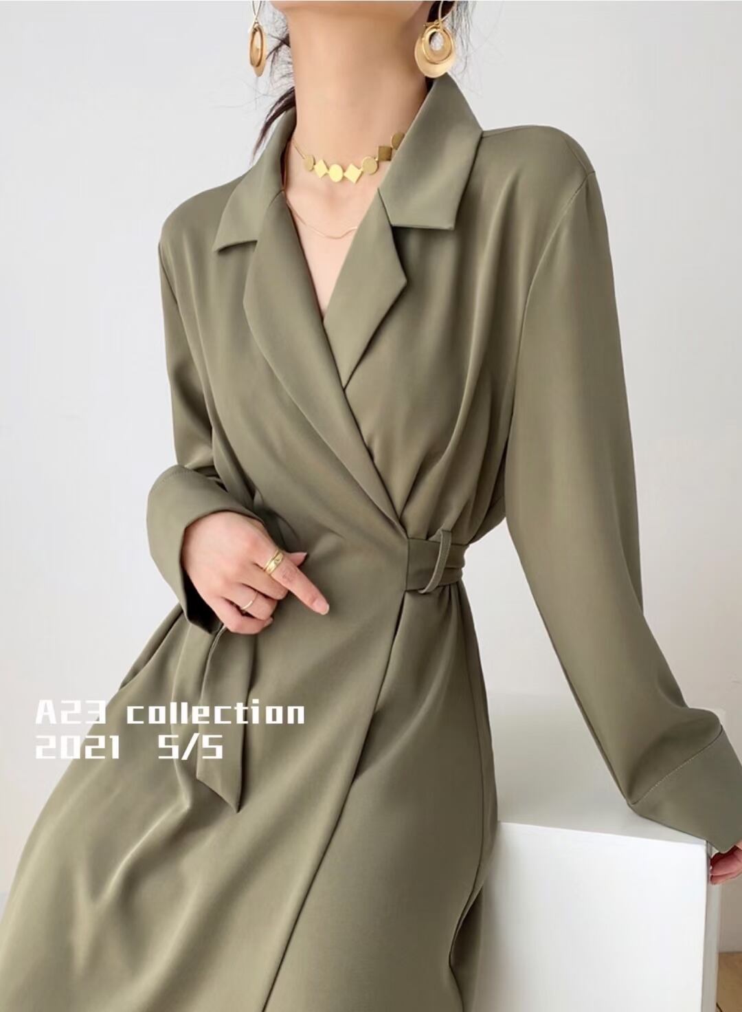 コート風ワンピース　AJ3396-D03