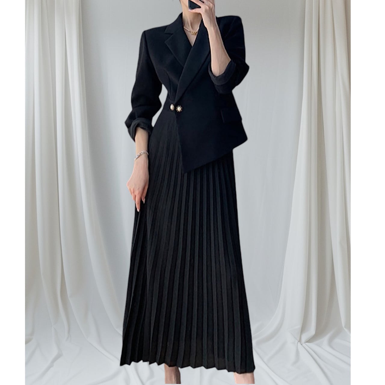 フォーマルスーツ 黒ワンピース YH8381